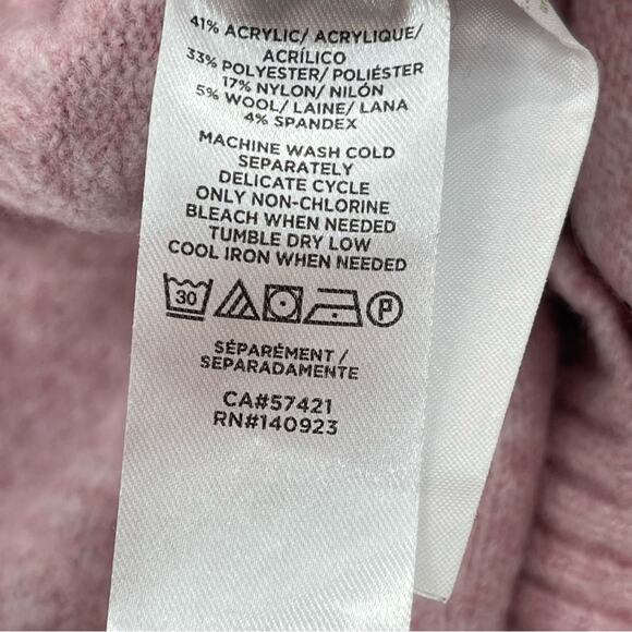 Loft “CAT MAMA” Wool Blend Soft Cozy Pink Crewneck Sweater Size Medium - Picture 11 of 11